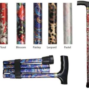 Folding Patterned Walking Stick Floral - Image 1
